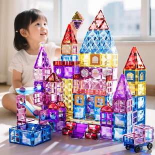 2025男孩子爆款 益智玩具儿童0一1三3到6岁 磁吸彩窗磁力片积木拼装