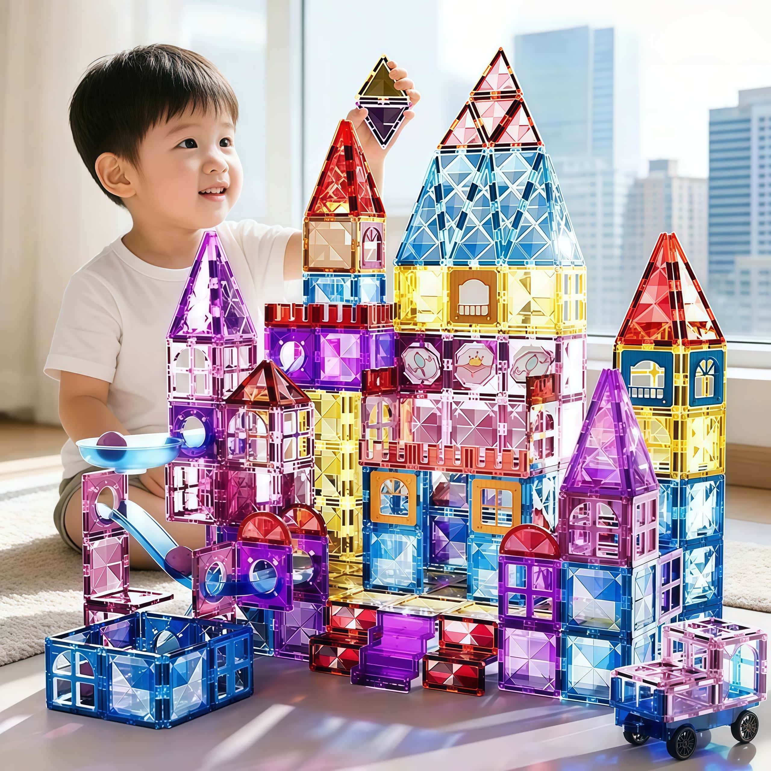 彩窗磁力片积木拼装玩具磁吸拼图图片
