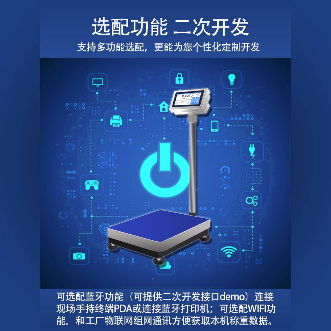3智称触摸屏U盘秤带RS2通讯连电脑查2记录能外置打印多功HTW-WE能