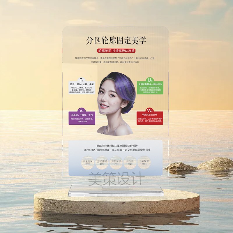 轮廓固定美学医美问诊展示牌轻医美知识讲解促单面部美学设计