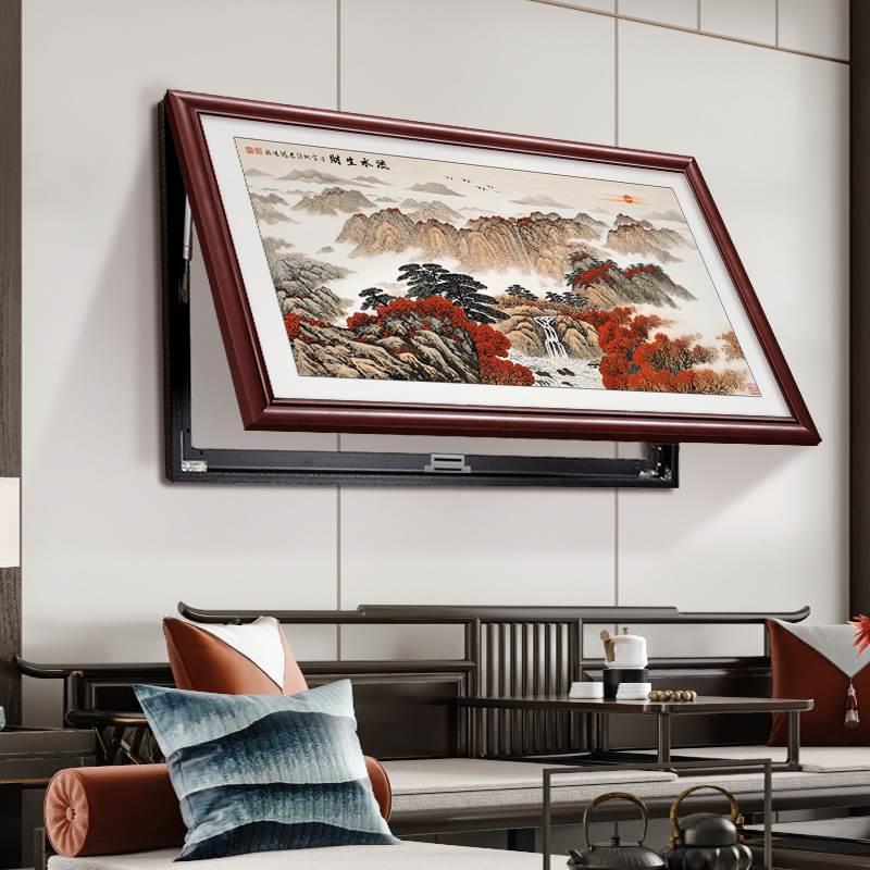 大尺寸电表箱装饰画山水画2024新款免打孔配电箱遮挡挂画中式壁画