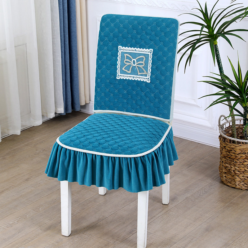 中式弹力全包椅子套罩绒面夹棉防滑餐椅套罩家用实木椅套椅垫布艺