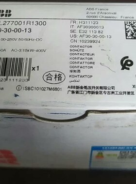 ABB AF30-30-00-13 接触器1SBL27700拍前请询价