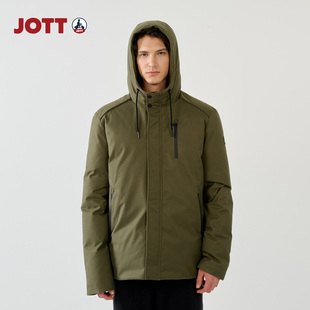 JOTT 专柜正品 | 常规款连帽羽绒服 简约休闲男士军绿色长袖外套