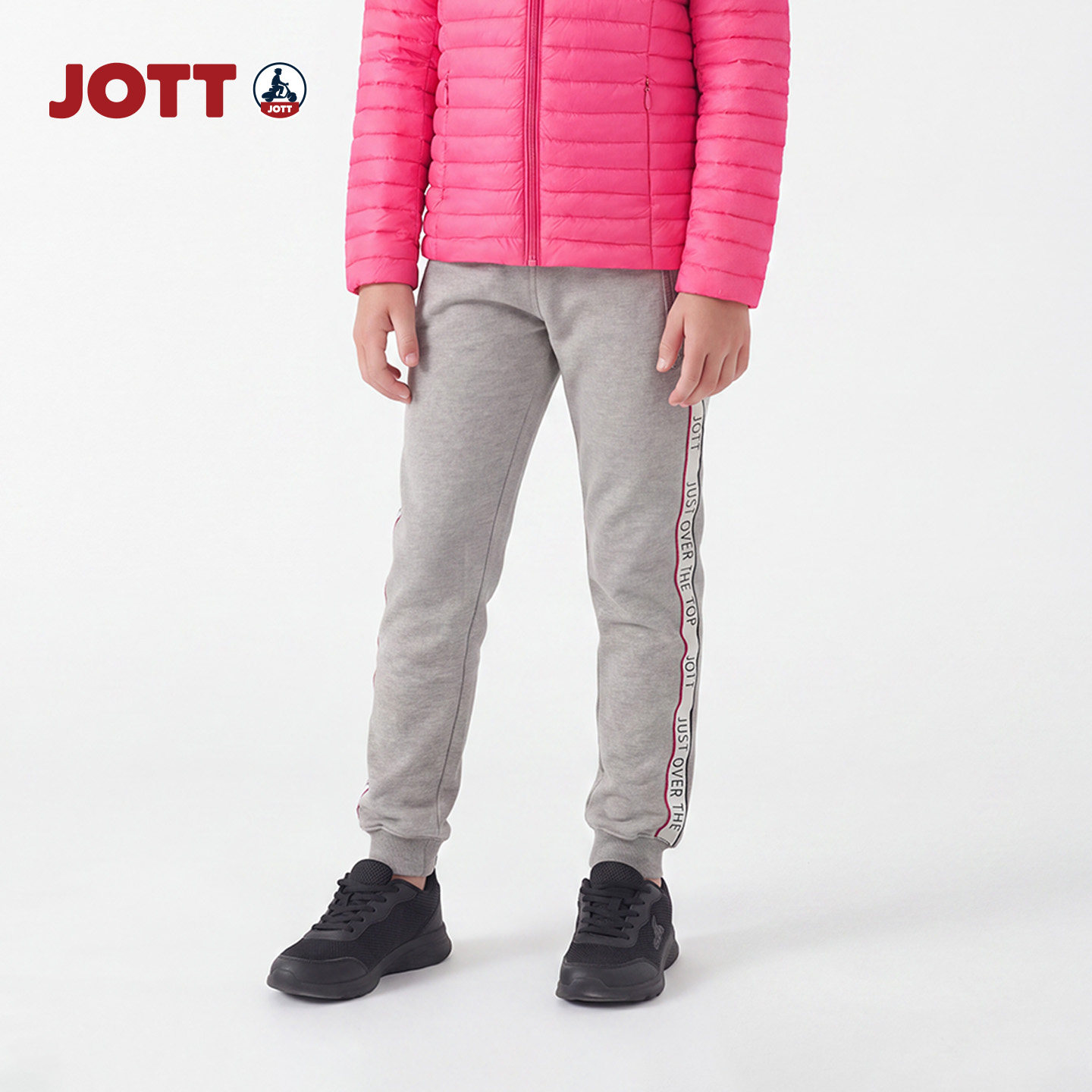 JOTT/专柜正品 织带针织长裤子 简约时尚卫裤 男女童装儿童秋冬款图片