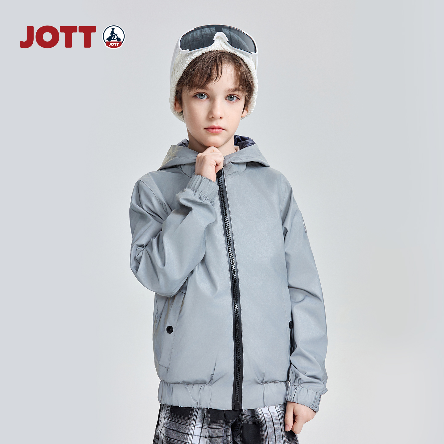 JOTT儿童春秋两面穿连帽夹克