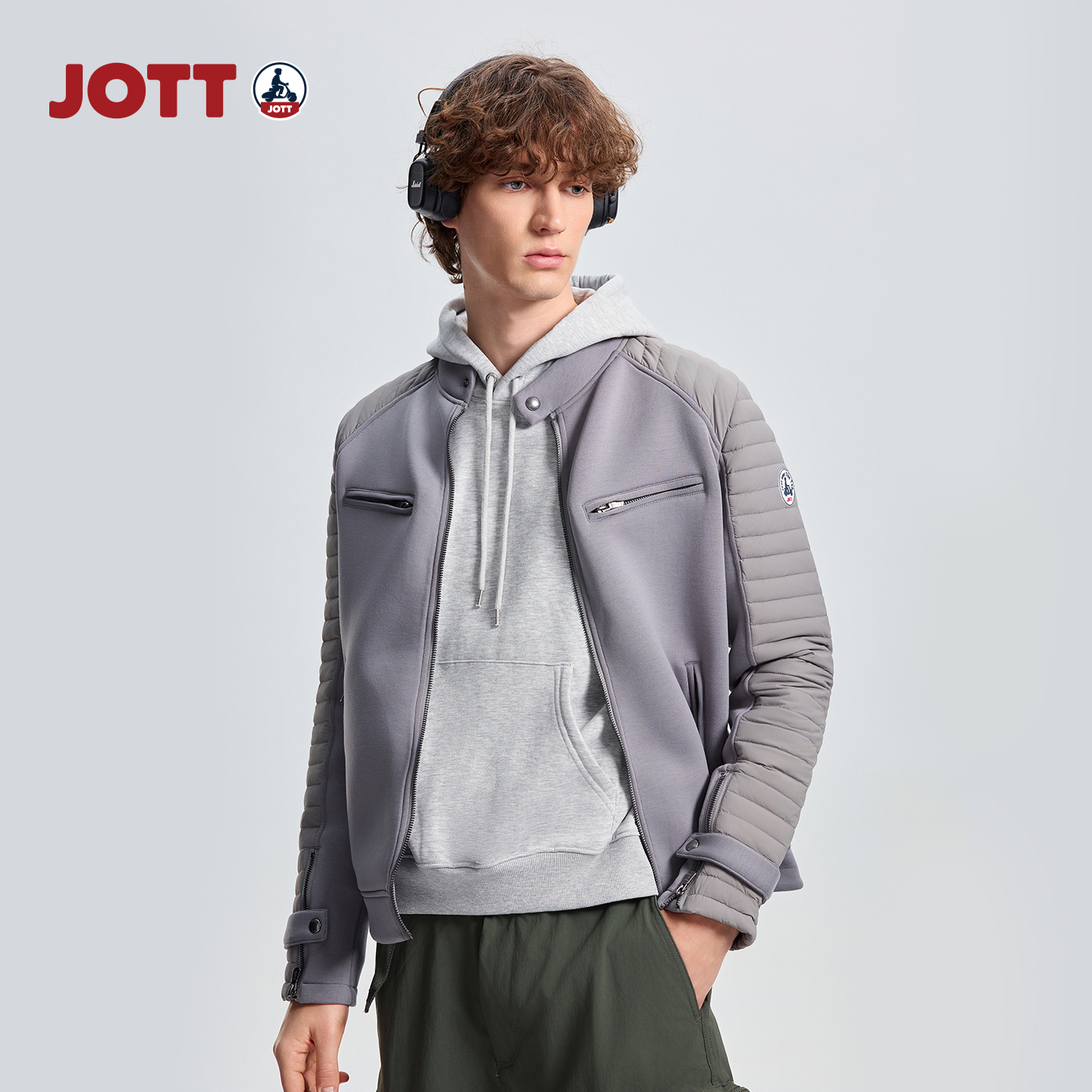 JOTT男士春秋连帽羽绒夹克