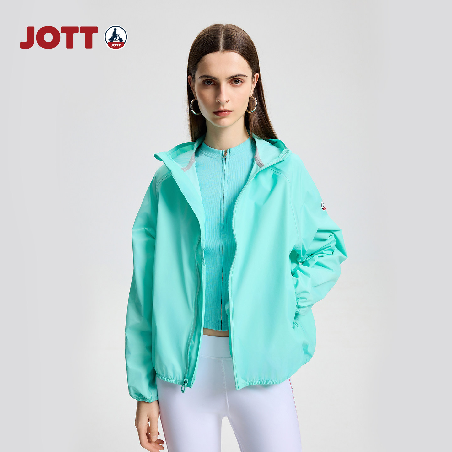 JOTT 专柜正品 | 糖果色薄款夹克 简约时尚女短款连帽外套 春夏款图片