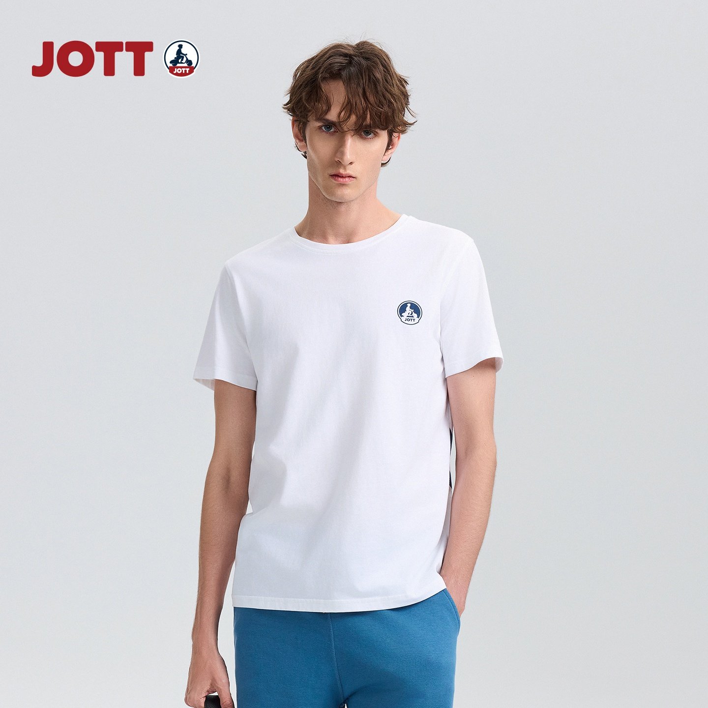 JOTT男士夏季全棉圆领短袖T恤
