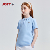 休闲百搭时尚 运动短袖 翻领POLO衫 JOTT儿童POLO衫 女童男童全棉短袖