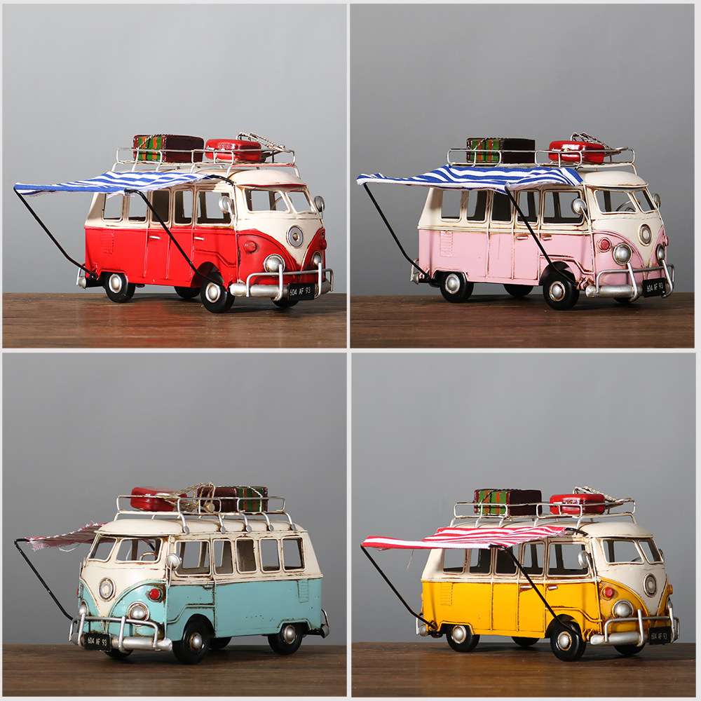 复古老爷车模型家居饰品铁艺敞篷餐车汽车酒柜装饰品摆件客厅摆设