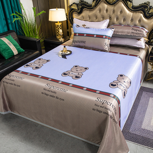 13夏季冰丝床单单件学生宿舍纯色丝滑裸睡凉感被单三件套床品凉席