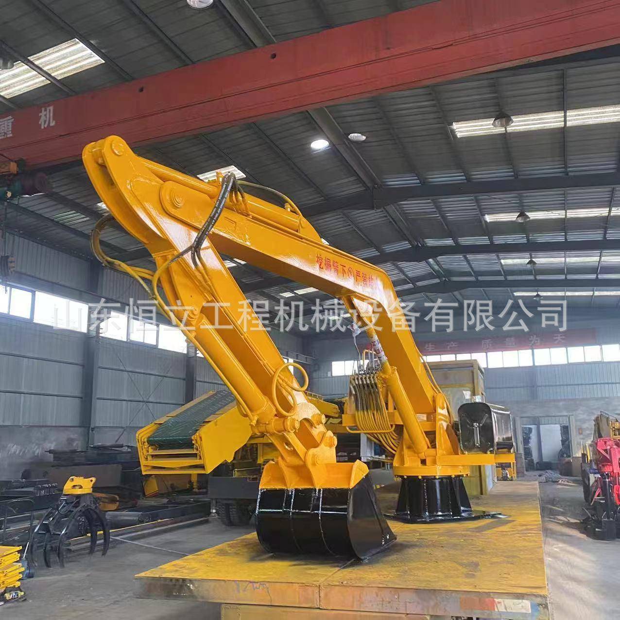 厂家供应固定式挖臂抓臂总成河道清淤机械臂码头船用挖掘机臂