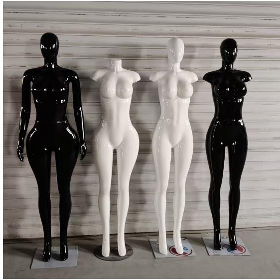 出口塑料非洲美洲喷漆款大胸亮白亮黑女道具无头蛋头全身塑料