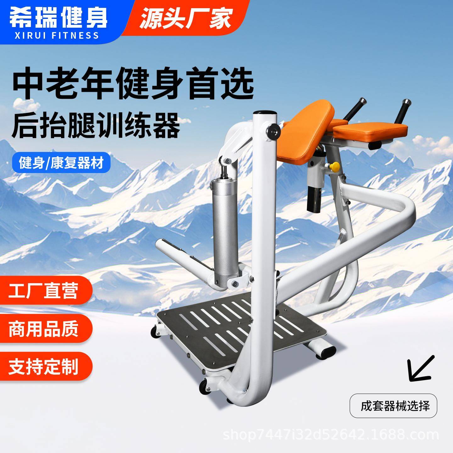 液压运动室内中老年康复运动女子塑型健身器材后抬腿训练器