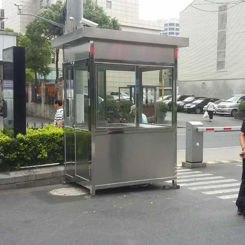 钢结构门卫室生产厂家小区不锈钢门卫室造型304不锈钢保安岗亭