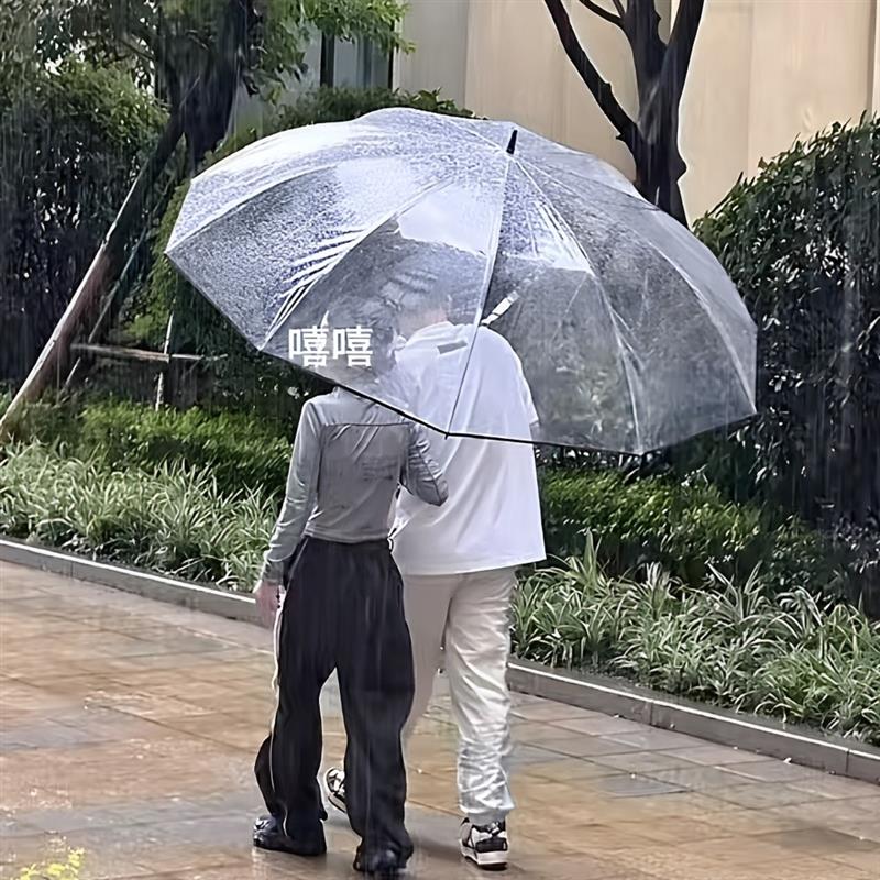雷霆特大号透明抗风加厚晴雨伞