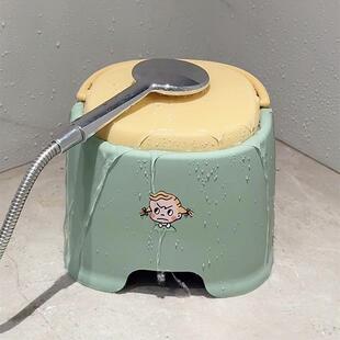 浴室凳子化妆室洗澡防滑矮凳带提手塑料凳子家用加厚脚踩板凳叠放