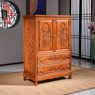 香樟木五斗柜中式储物柜五斗橱抽屉柜樟木家具顶箱柜