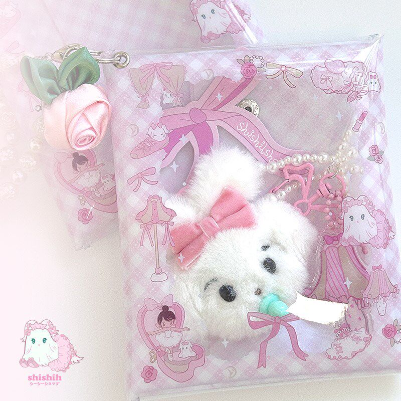 hhhh芭蕾少女小狗贴纸收纳册咕卡贴画整理护照小包