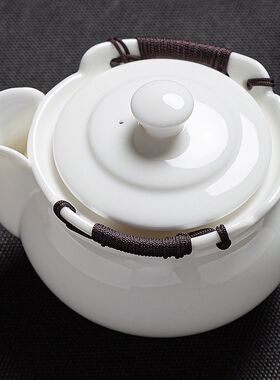 羊脂玉盖碗茶杯单个号手抓壶不烫手功夫茶具一人泡茶碗