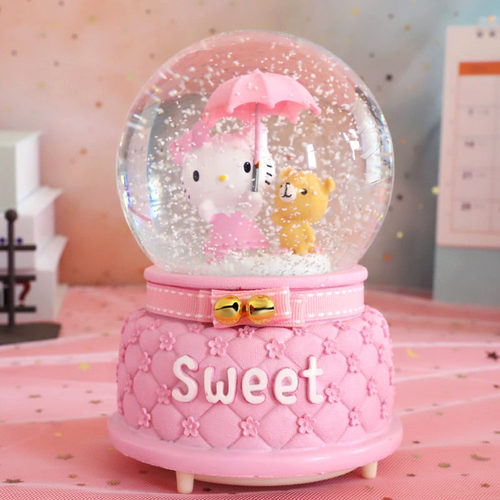 凯蒂猫水晶球音乐盒天空之城自动飘雪女生儿童朋友