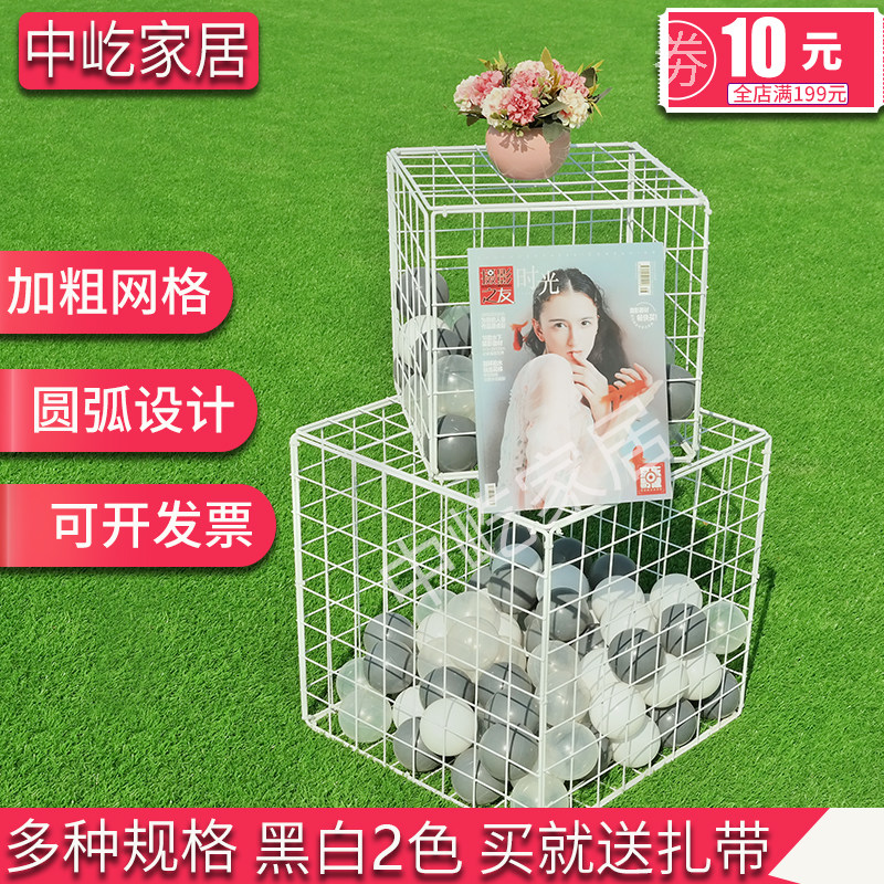 铁艺网格立方体移动示架网红铁丝网照片墙网片路引婚庆道具