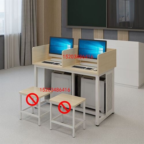 校机房桌生微机培训班桌椅组合计算机语音云教室双人桌子