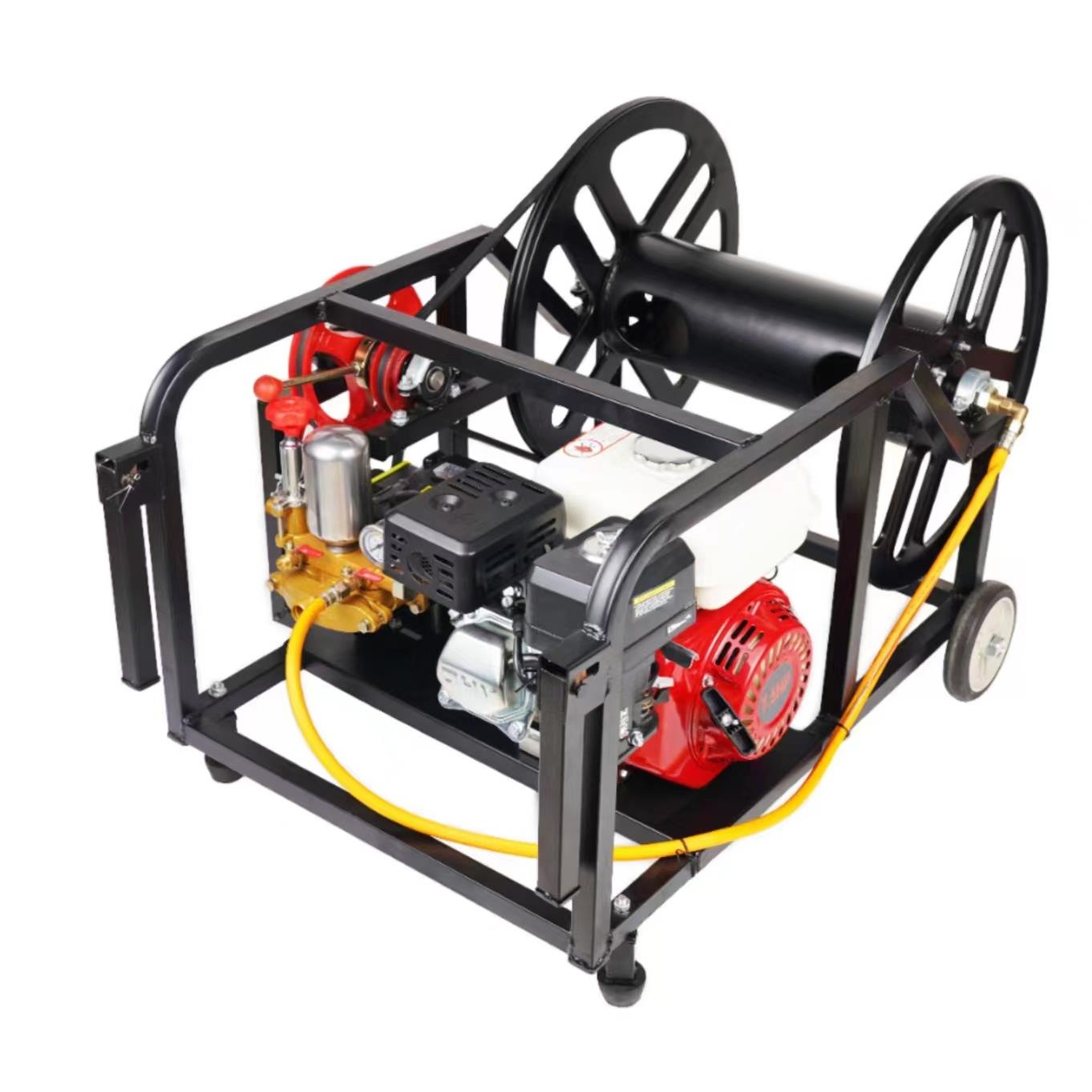 自动卷管机汽油机全自动遥控电动打药机果树园林喷洒机