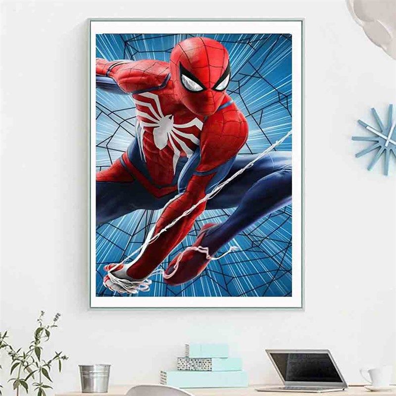 蜘蛛侠儿童房间钻石贴画Y男孩手工十字绣点钻房间装饰挂画,居家布艺,钻石绣,淘宝优惠券,粉丝福利购,淘宝优惠卷