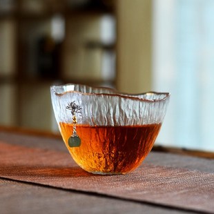 耐热玻璃品茶杯大号个性 日式 创意树纹家用办公喝水杯主人杯单杯子