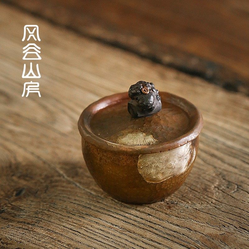 手工锤纹紫醒茶叶罐密封普洱茶小茶叶罐复古盖中国风醒茶器