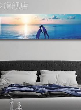 网红床头装饰画卧室北横版壁大幅挂画欧现代风景客厅沙发背景墙墙