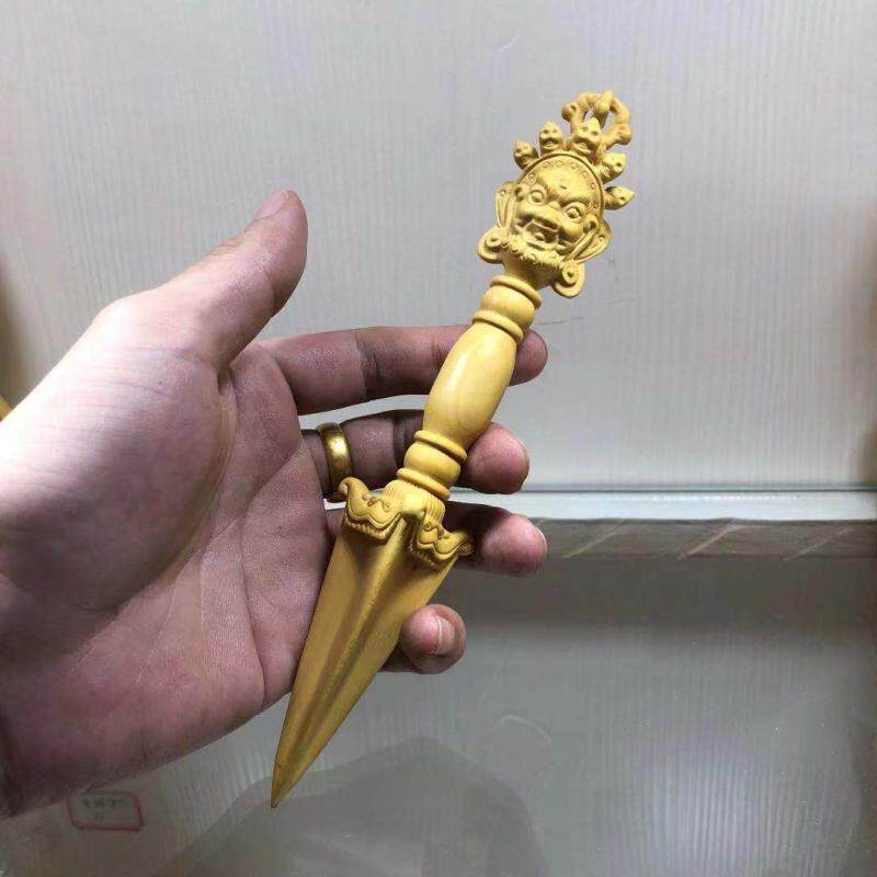 黄杨木雕金刚橛降魔杵护身符密宗法器文玩把件车载挂件工艺品