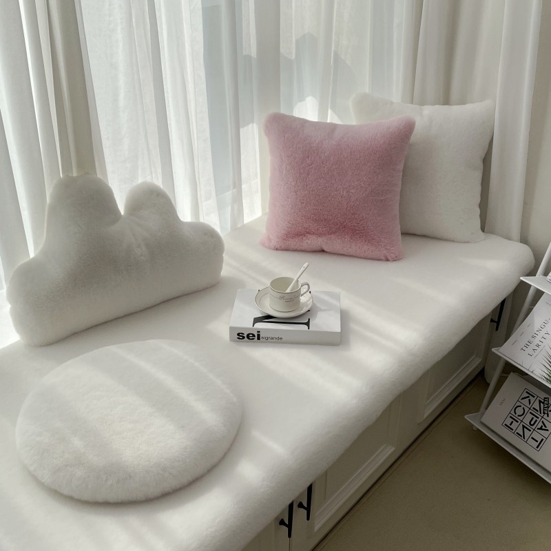 飘窗垫窗台垫子短毛绒地毯公主风装饰仿兔毛垫加厚坐垫