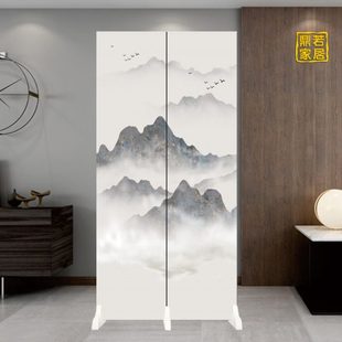 现代简约山水小户型进门隔断客厅卫生间折叠移动简易遮挡板小屏风