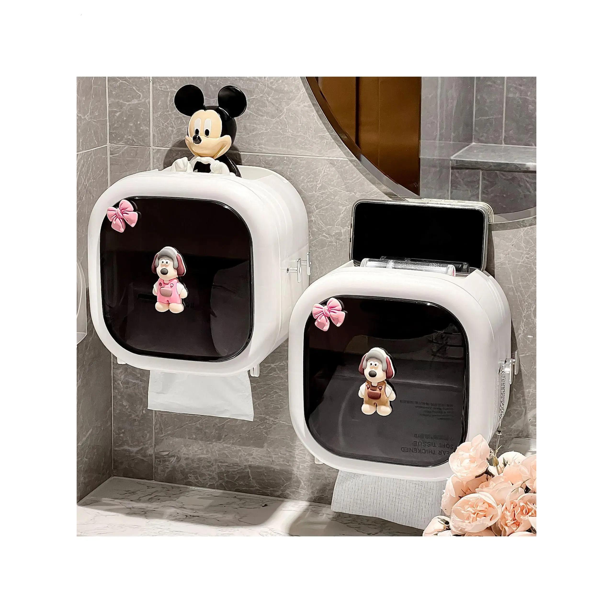 卫生间厕纸盒厕所纸巾盒壁挂式免打孔防水洗脸巾置物架卷纸抽纸盒