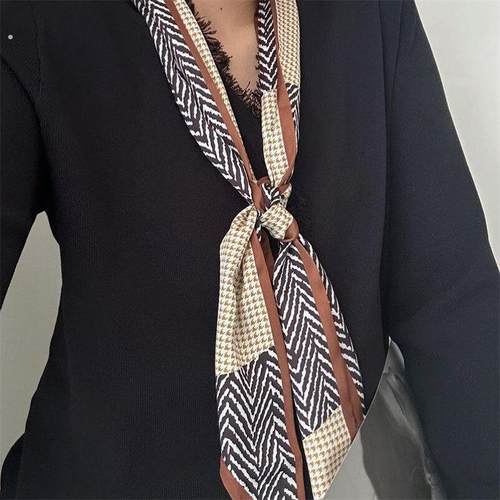 新款丝巾领带女装饰打结领巾围巾腰带两用丝巾配牛仔裤网红腰链潮