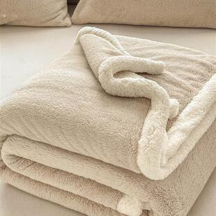 日式新款双层加厚羊羔绒毛毯舒棉绒盖毯可机洗午睡毯保暖冬季盖被