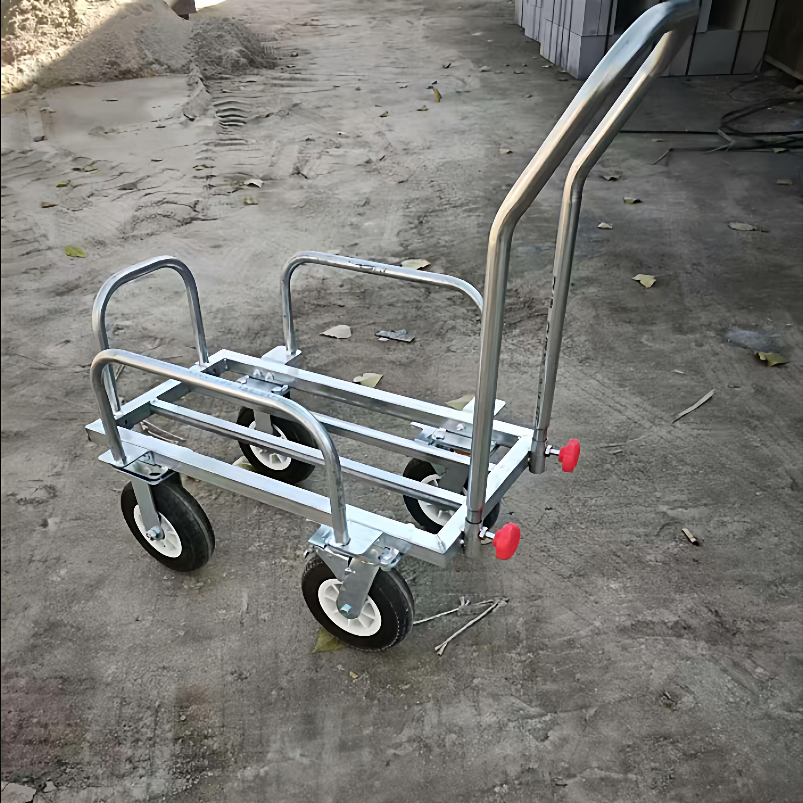 多用途大棚瓜果蔬菜采摘运输车家用推拉式工具车8寸轮转向带刹车