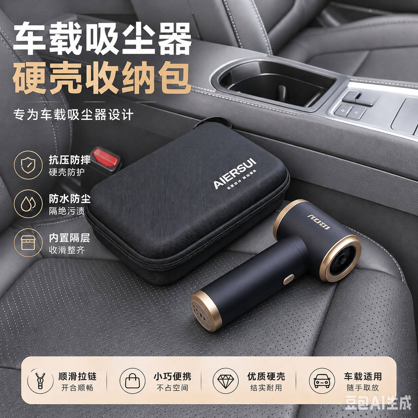 车载EVA收纳包硬壳防水便携车用吸尘器收纳盒多功能包便携 可定制