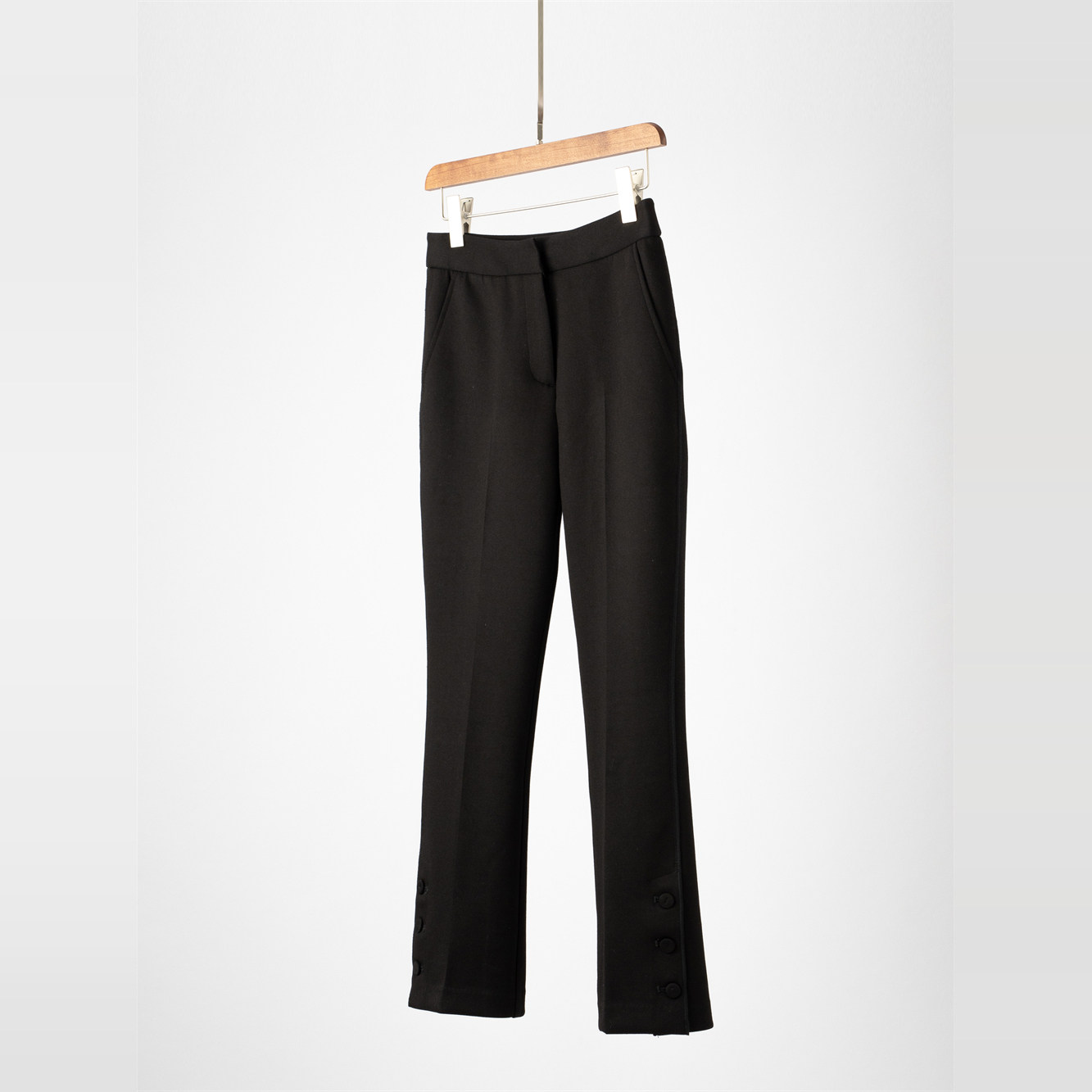 h奢~靠谱渠道货灵魂质感！神版舒适微弹羊毛微喇九分西裤早春女