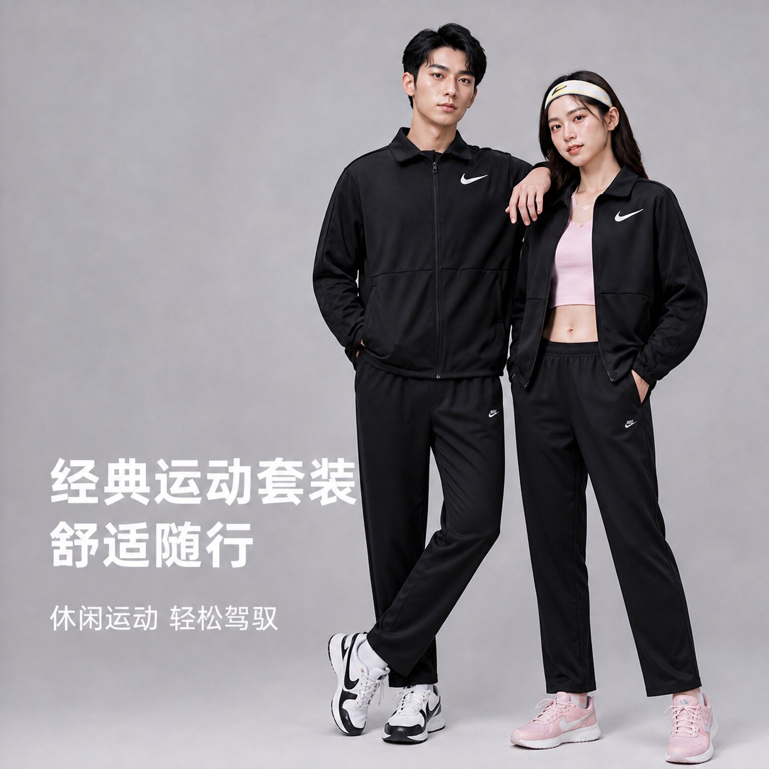 耶运动耐克男装女装运动服2026秋季新款梭织外套长袖长裤运动套装