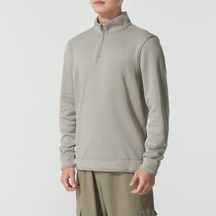 UNDER ARMOUR长袖t恤男装 冬季新款高尔夫立领半开襟跑步健身训