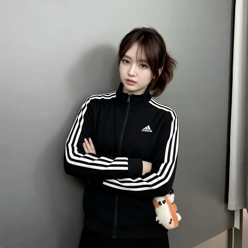 耶运动阿迪达斯官方正品女款外套新款三条杠运动服立领上衣黑外套