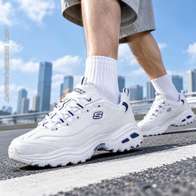 耶运动斯凯奇Skechers男鞋秋季2026新款熊猫鞋小白鞋厚底运动鞋