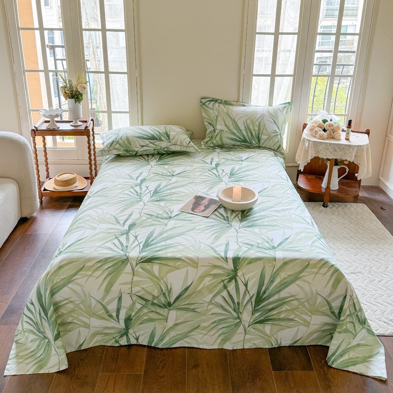 2024新款竹纤维床单凉席三件套印花加厚空调软席可机洗折叠一件代