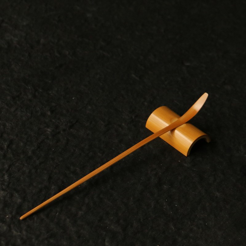 精品纯手工精磨天然十几年老玉竹茶拨竹雕竹制小笔搁茶具两件套