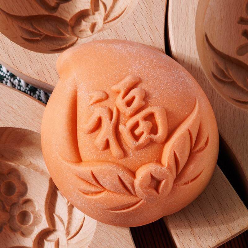 木质加深凹底寿桃馒头豆沙包子模子糕点饼印面食品烘培模具福禄寿