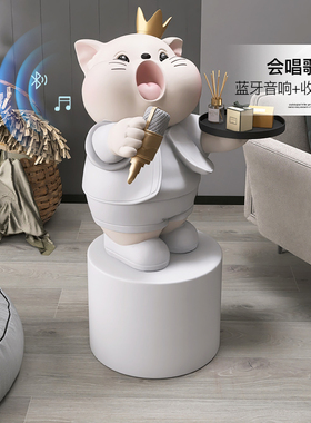 创意猫咪落地摆件客厅沙发家居饰品电视柜旁托盘装饰乔迁新居礼品